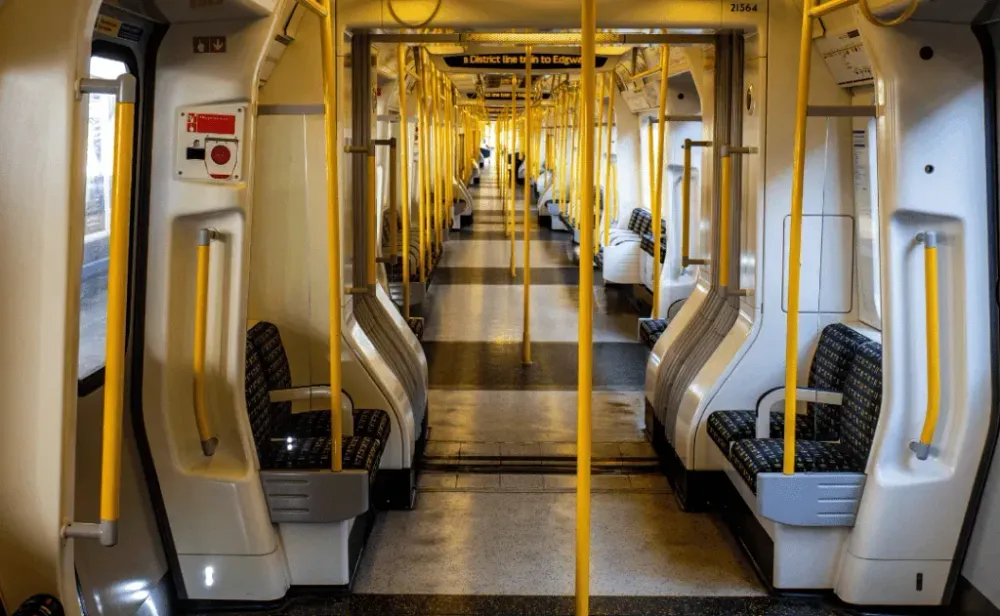 Empty underground metro train in united kingdom